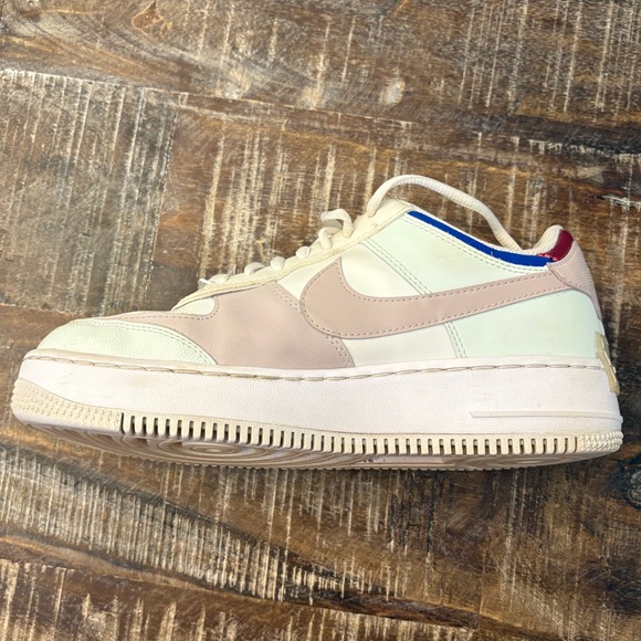 Nike Air Force One Women's Sneakers in Cream, Black, and Red - Picture 5 of 7